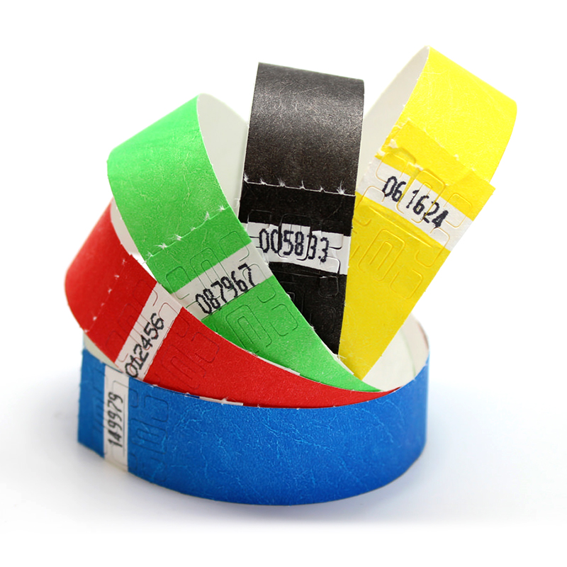 One time use paper wristbands