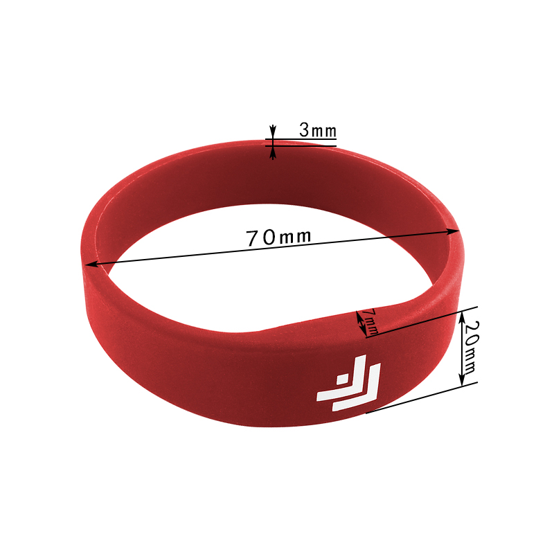 GJ02 RFID 20mm Waterproof Silicone Wristband Oblate Bracelets
