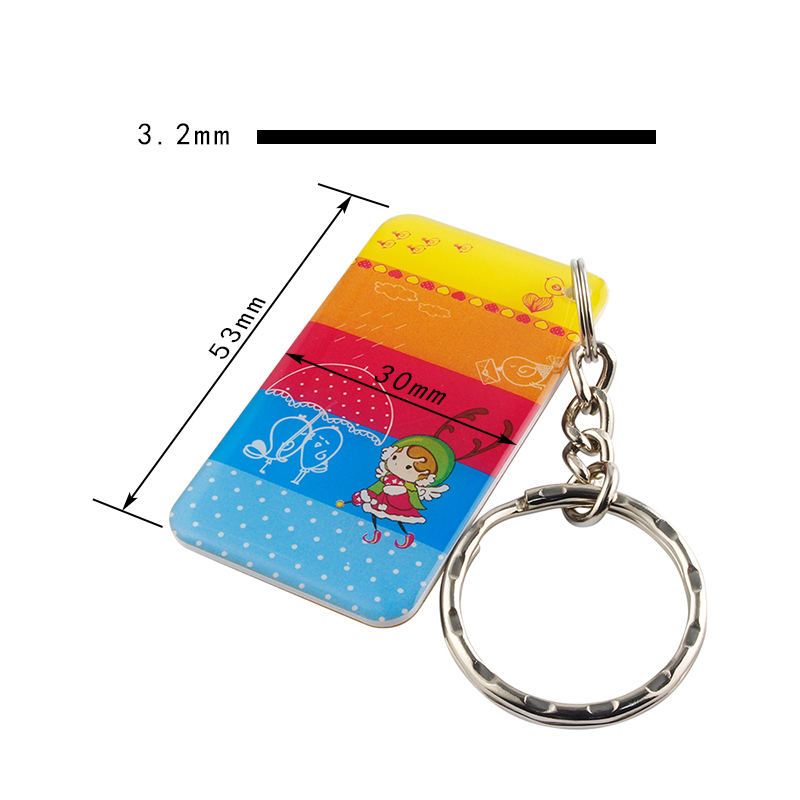 RFID MF1 S50 S70 Crystal Epoxy Key fob NFC Card Waterproof key chain key holder for Access control